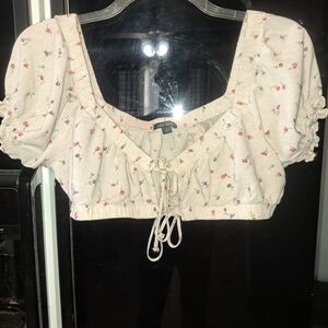 Wild Fable Floral Tie-Front Crop Top